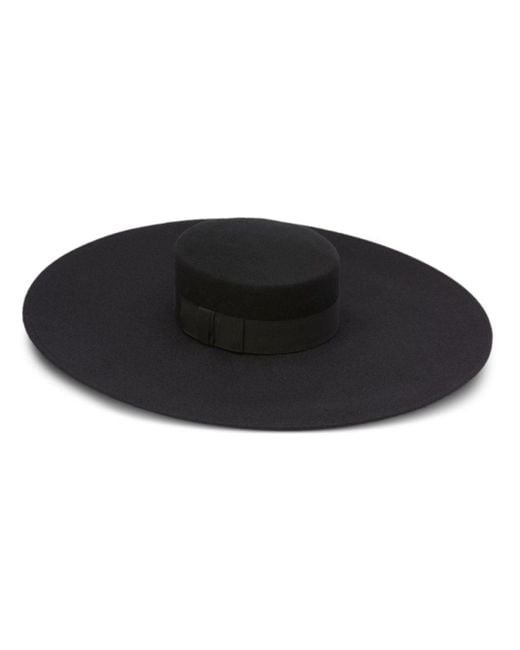Nina Ricci Black Felted Wool Capeline Hat