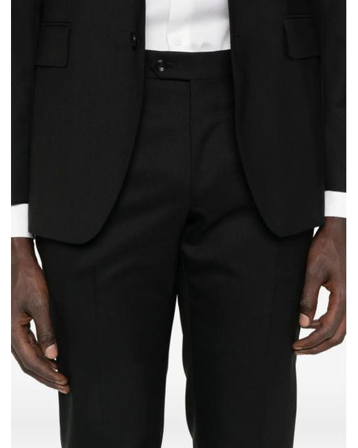 Tagliatore Black Button Wool Suit for men