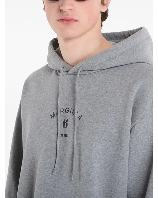 MM6 by Maison Margiela Gray Logo-Print Hoodie for men