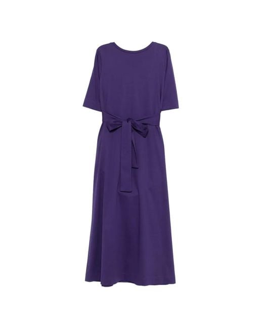 Psophia Purple Tie-Waist Midi Dress