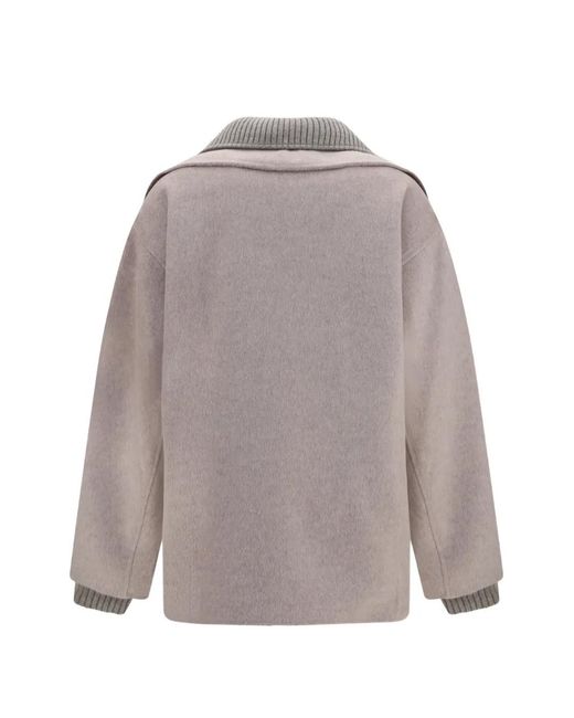 P.A.R.O.S.H. Gray Quilted Layered Wool Jacket