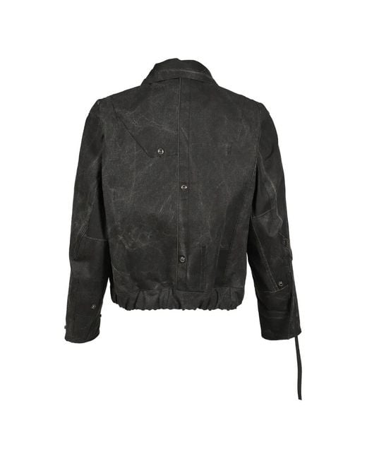 UNDER THE SIGN Black Dustborn Light Patchwork Bomber Jacket for men