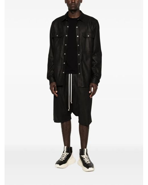 Rick Owens Black Short À Lien De Resserrage for men