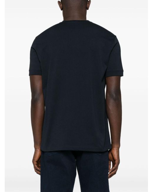 メンズ Giorgio Armani Rubberised-logo Cotton T-shirt Black