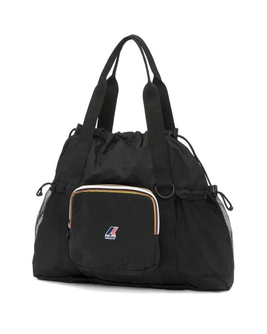 K-Way Black Drawstring Tote Bag