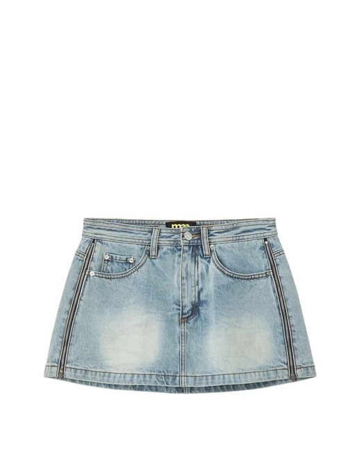 Mini Cream Mini-Rok Met Sterpatch En Rits in het Blue