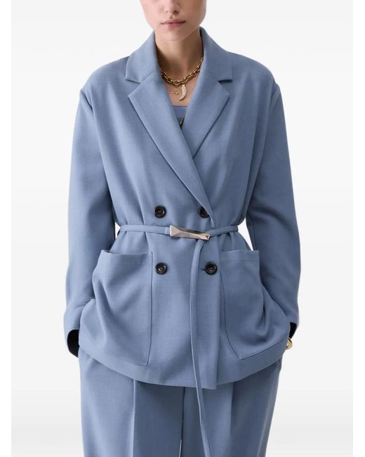 Liu Jo Blue Unstructured Mélange Jacket