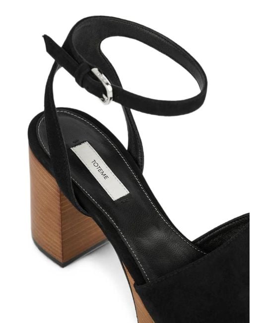 Totême  Black Platform Suede Sandals