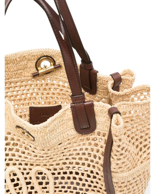 Chloé Natural Iconic Rafia Tote Bag