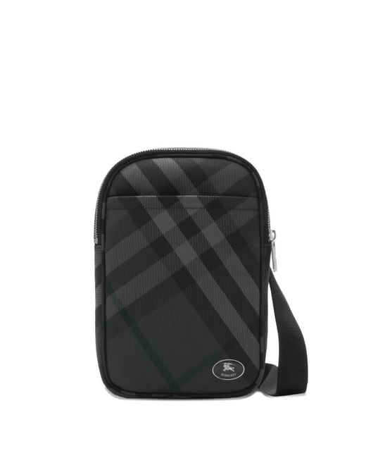 Burberry Black Grid Sling Bag for men
