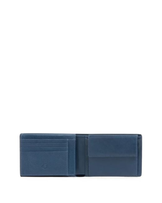 Piquadro Blue Logo-Plaque Wallet for men