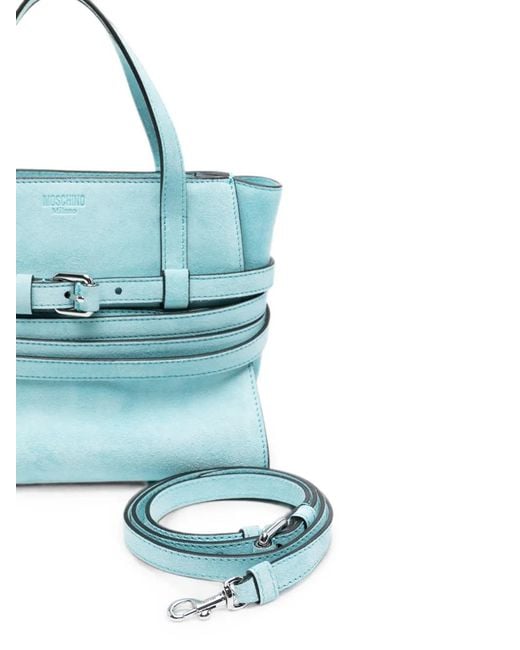 Moschino Blue Buckle-Detail Tote Bag