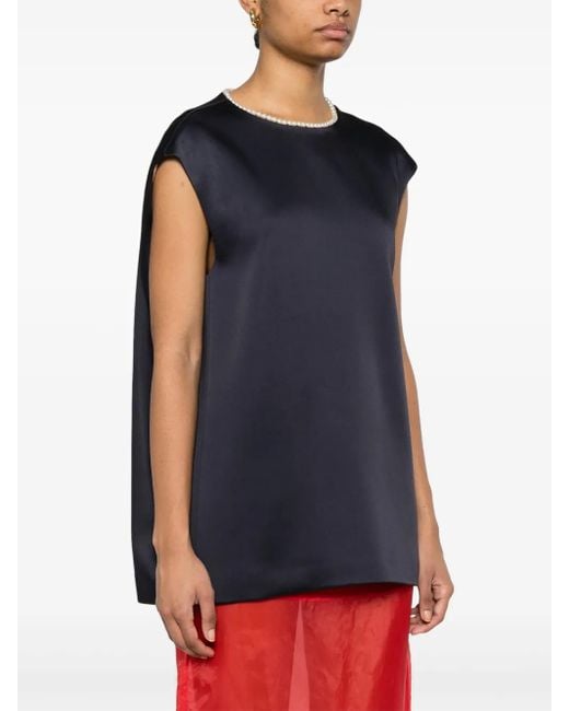 Carven Blue Cocoon Top