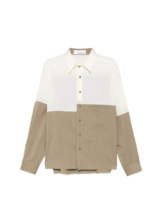 Costumein White Richard Evo Colour-Block Design Shirt for men