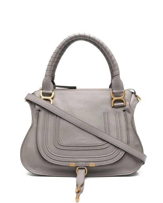 Chloé Gray Marcie Leather Tote Bag