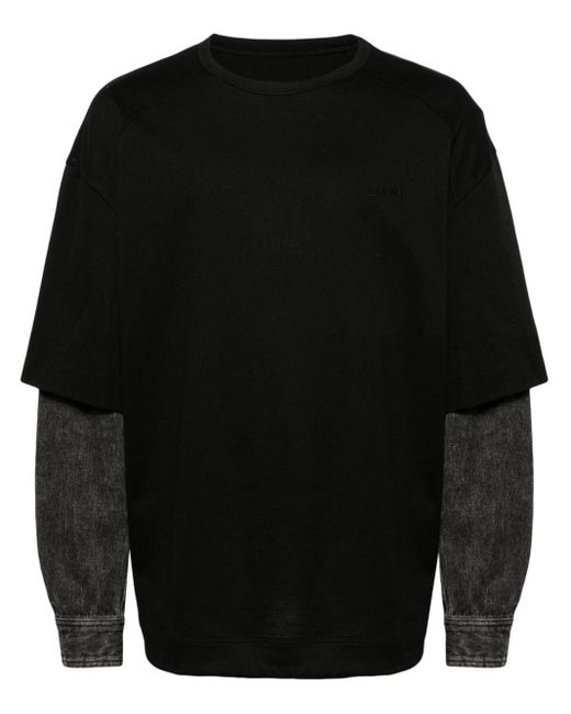 Panelled long-sleeve T-shirt Juun.J pour homme en coloris Black