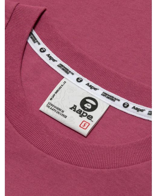 Aape By A Bathing Ape Pink Graphic Star-Print T-Shirt