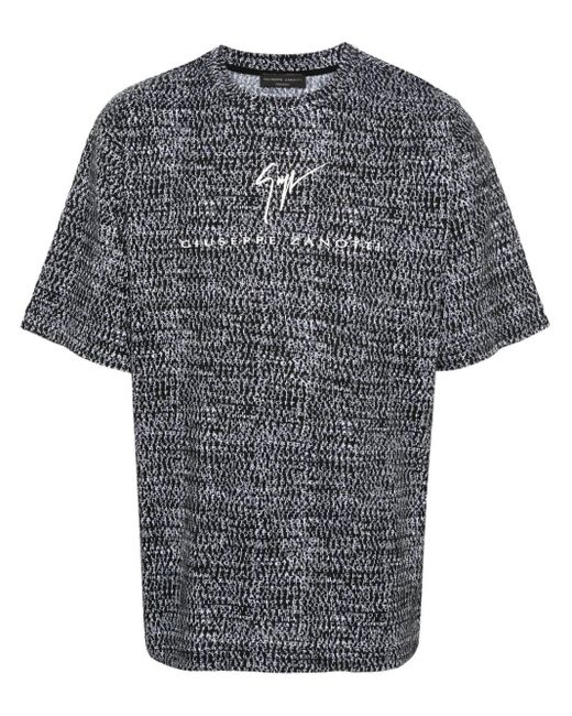 Giuseppe Zanotti Gray Logo-print Cotton T-shirt for men