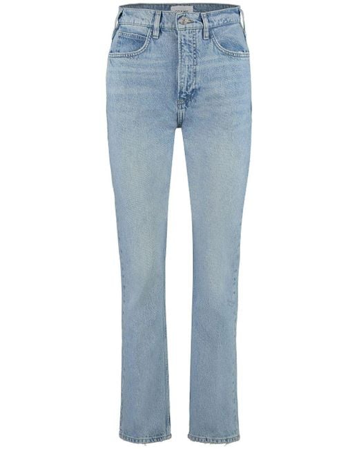 FRAME Blue Cotton Straight-Leg Jeans