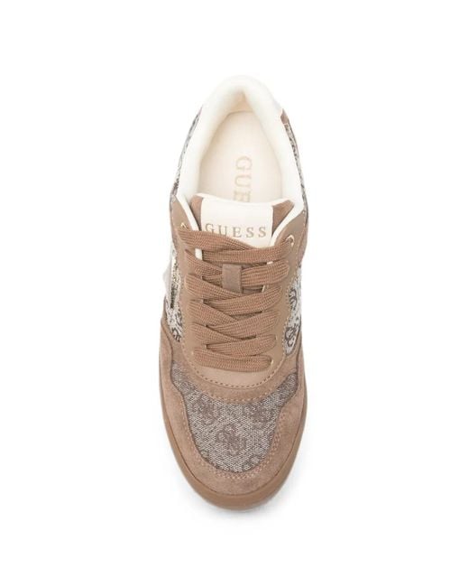 Guess Brown Sneakers Mit Monogramm-Einsatz