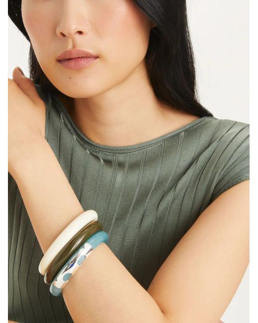 Tory Burch Green Resin Bangle Set