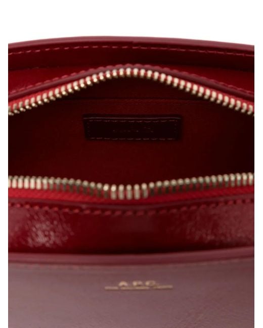 Bolso de hombro Demi-Lune A.P.C. de color Red