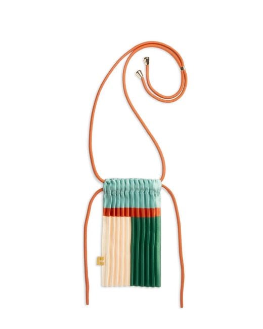 MULTITUDES BAGS Green Emerald Mini Pleated Tote Bag