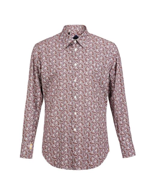 Billionaire Purple Chemise Imprimée Iker À Manches Longues for men