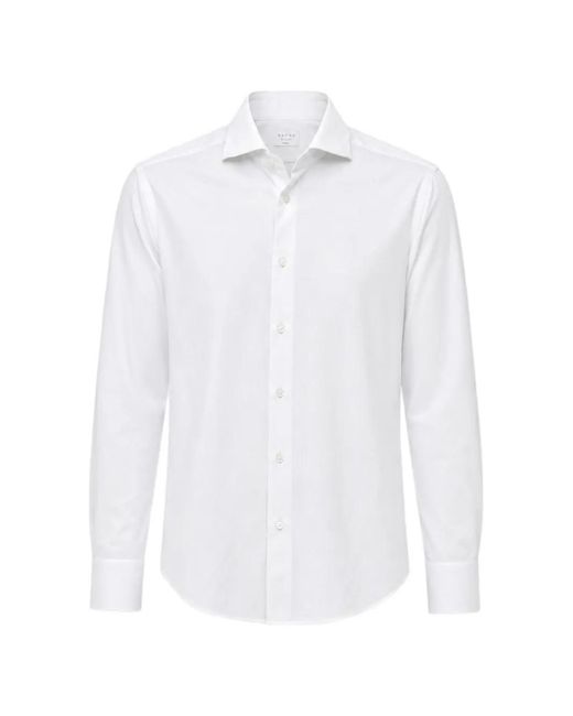 Xacus White Long-Sleeve Spread-Collar Shirt for men