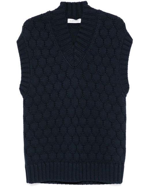 メンズ Lanvin ニットベスト Blue