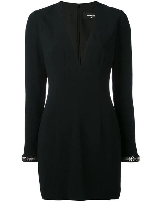 DSquared² Black V-Neck Dress