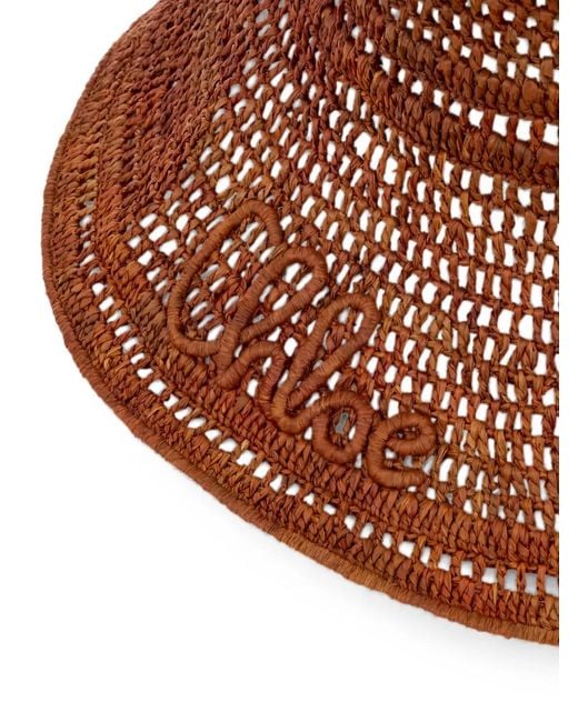 Chloé Brown Raffia Hat