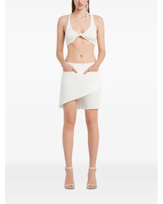 Courreges White Twist-Detailing Top