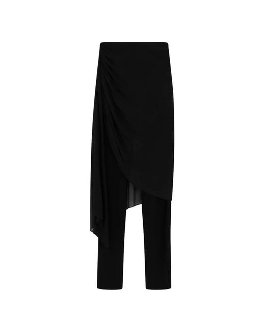 GIUSEPPE DI MORABITO Black Gathered Draped Trousers