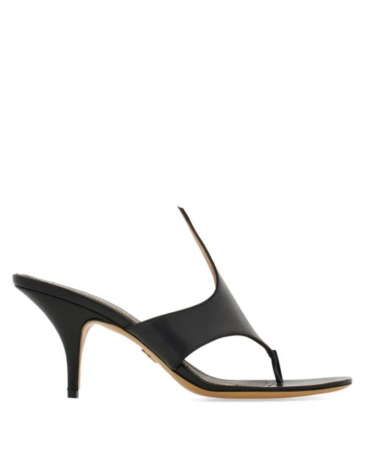 Ferragamo Black Fiamma Sandals