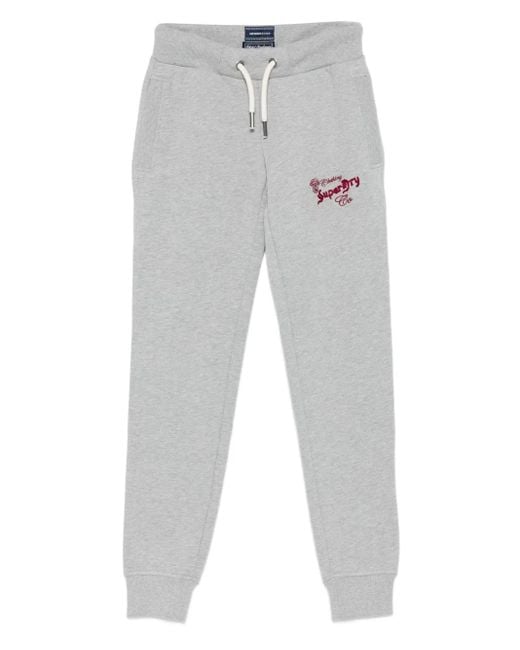 Superdry Gray Logo-Embroidered Track Pants