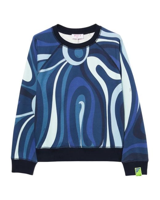 Emilio Pucci Blue Marmo-Print Sweatshirt