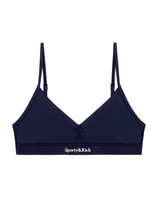 Sporty & Rich Blue V-Neck Performance Bra