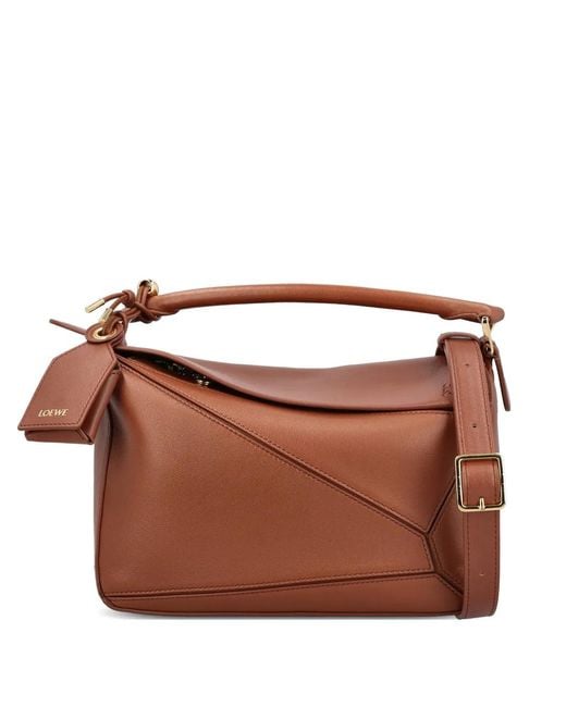 Loewe Brown Small Featherlight Puzzle Tote Bag