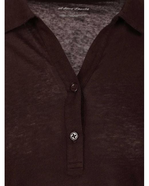 Al Duca D'aosta Purple Long-Sleeve Polo Shirt