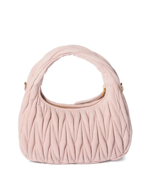 Miu Miu Pink Matelassé Leather Tote Bag