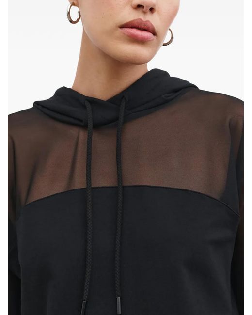 MARCELLA Black Park Mesh-Panel Hoodie