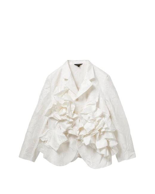 Comme des Garçons White Embroidered Jacket