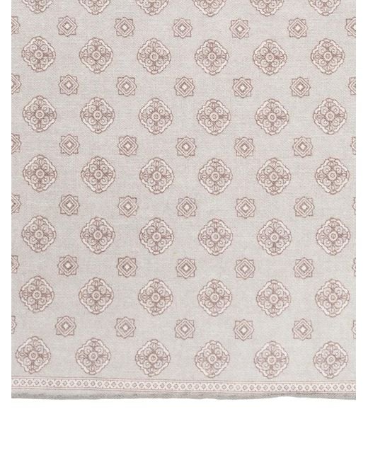 Eleventy Natural Patterned Pocket Square for men