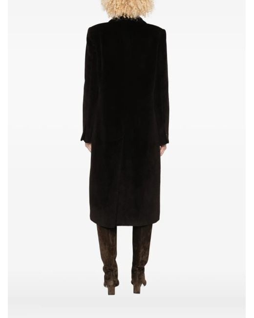 Tagliatore Black Belted Double-Breasted Coat