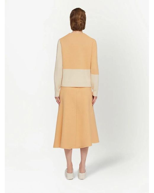 Jil Sander Trui Met Colourblocking in het Natural