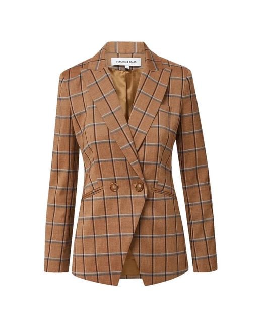 Veronica Beard Brown Rickie Double-Breasted Blazer