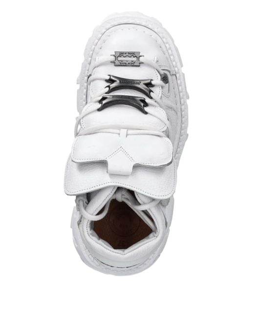 New Rock White Platform Lace-Up Sneakers