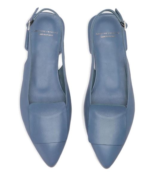 Officine Creative Blue Pointed-Toe Mules