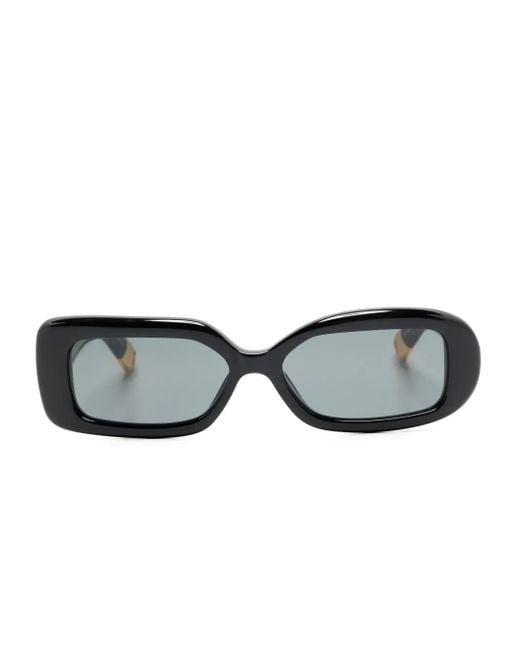 Jacquemus Black Les Lunettes Rond Carré Asymmetric Sunglasses